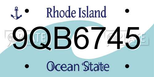 9QB6745 Rhode Island License Plate