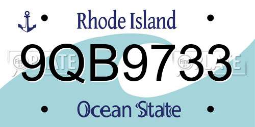 9QB9733 Rhode Island License Plate