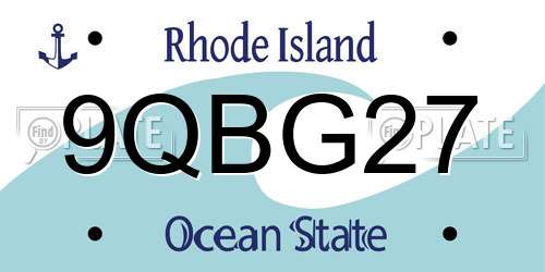 9QBG27 Rhode Island License Plate