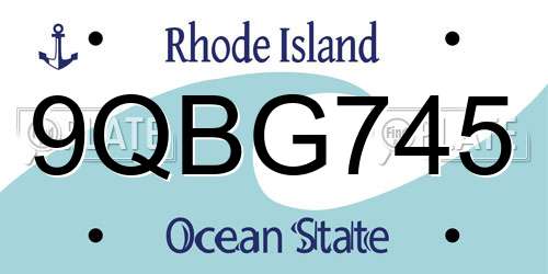9QBG745 Rhode Island License Plate