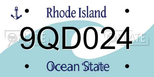 9QD024 Rhode Island License Plate