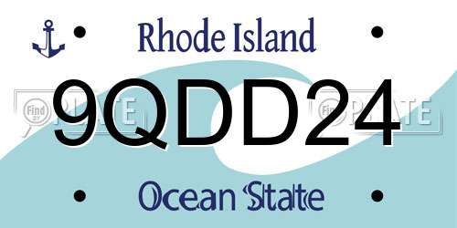 9QDD24 Rhode Island License Plate