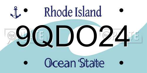 9QDO24 Rhode Island License Plate