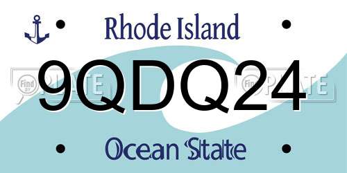 9QDQ24 Rhode Island License Plate