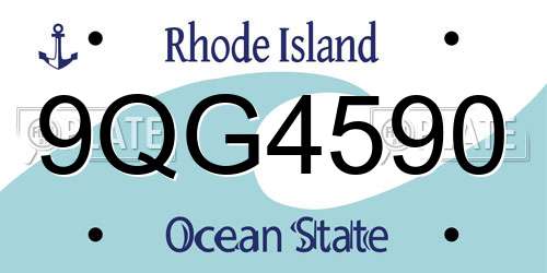 9QG4590 Rhode Island License Plate