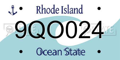 9QO024 Rhode Island License Plate