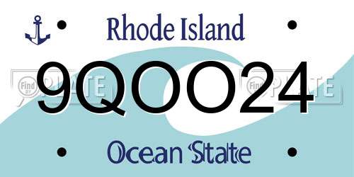 9QOO24 Rhode Island License Plate