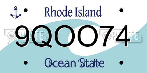 9QOO74 Rhode Island License Plate