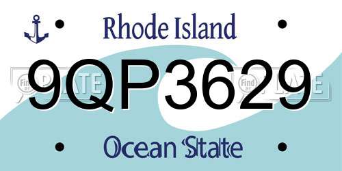 9QP3629 Rhode Island License Plate
