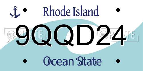 9QQD24 Rhode Island License Plate