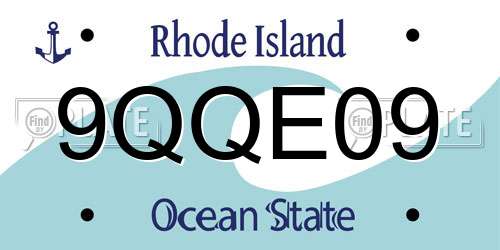 9QQE09 Rhode Island License Plate