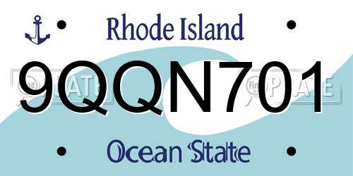 9QQN701 Rhode Island License Plate
