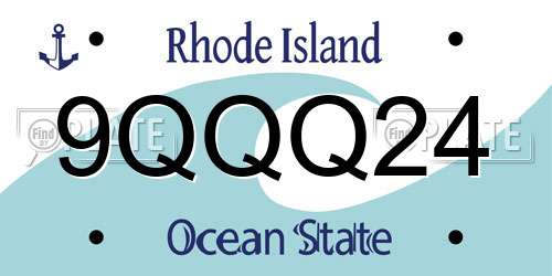 9QQQ24 Rhode Island License Plate