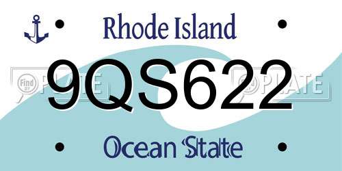 9QS622 Rhode Island License Plate