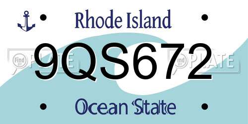 9QS672 Rhode Island License Plate