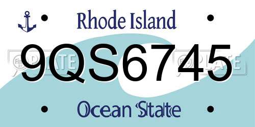 9QS6745 Rhode Island License Plate