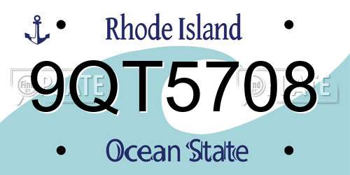 9QT5708 Rhode Island License Plate