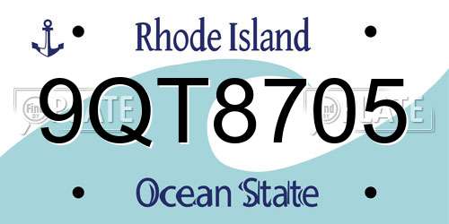 9QT8705 Rhode Island License Plate