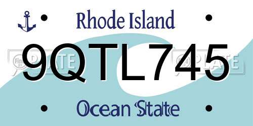 9QTL745 Rhode Island License Plate