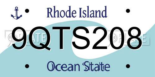 9QTS208 Rhode Island License Plate