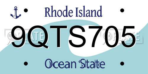 9QTS705 Rhode Island License Plate