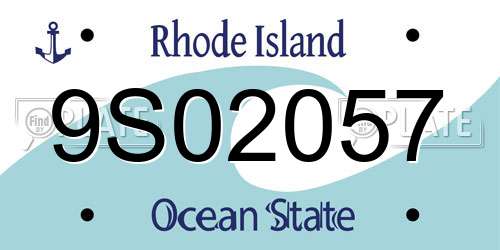 9S02057 Rhode Island License Plate