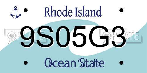 9S05G3 Rhode Island License Plate