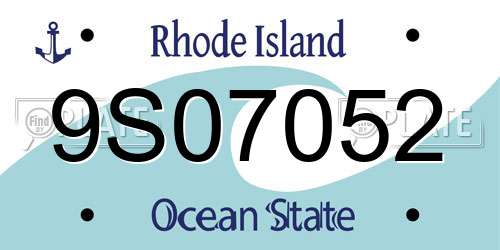 9S07052 Rhode Island License Plate