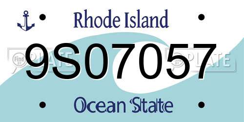 9S07057 Rhode Island License Plate