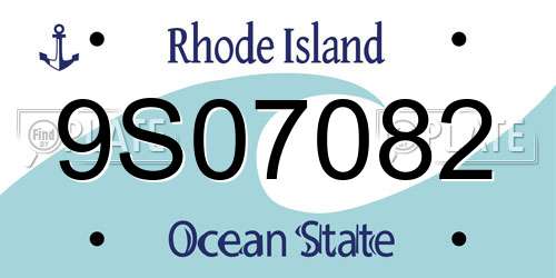 9S07082 Rhode Island License Plate