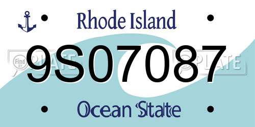 9S07087 Rhode Island License Plate