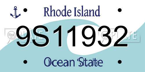 9S11932 Rhode Island License Plate