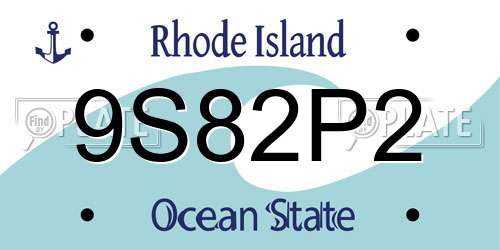 9S82P2 Rhode Island License Plate