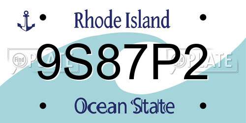 9S87P2 Rhode Island License Plate