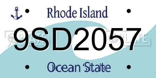 9SD2057 Rhode Island License Plate