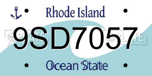 9SD7057 Rhode Island License Plate