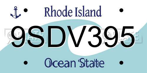 9SDV395 Rhode Island License Plate
