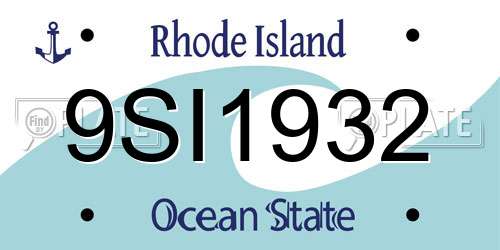 9SI1932 Rhode Island License Plate