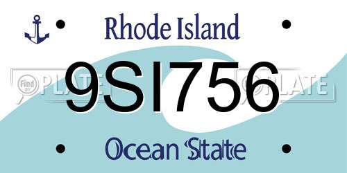 9SI756 Rhode Island License Plate