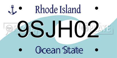 9SJH02 Rhode Island License Plate