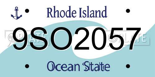 9SO2057 Rhode Island License Plate