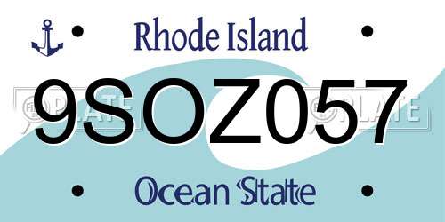 9SOZ057 Rhode Island License Plate