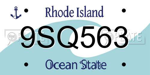 9SQ563 Rhode Island License Plate