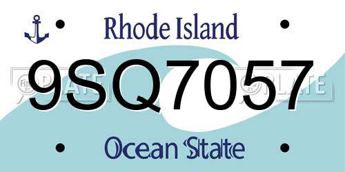 9SQ7057 Rhode Island License Plate