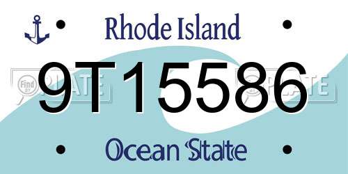 9T15586 Rhode Island License Plate