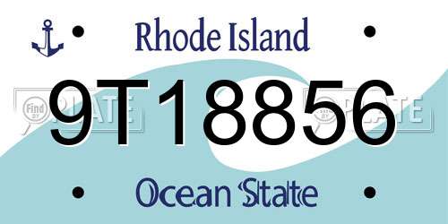 9T18856 Rhode Island License Plate