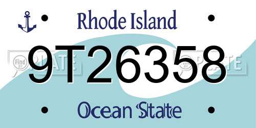 9T26358 Rhode Island License Plate