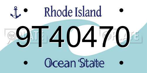 9T40470 Rhode Island License Plate