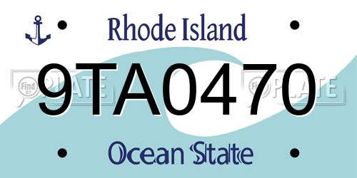 9TA0470 Rhode Island License Plate