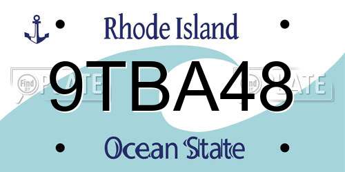 9TBA48 Rhode Island License Plate